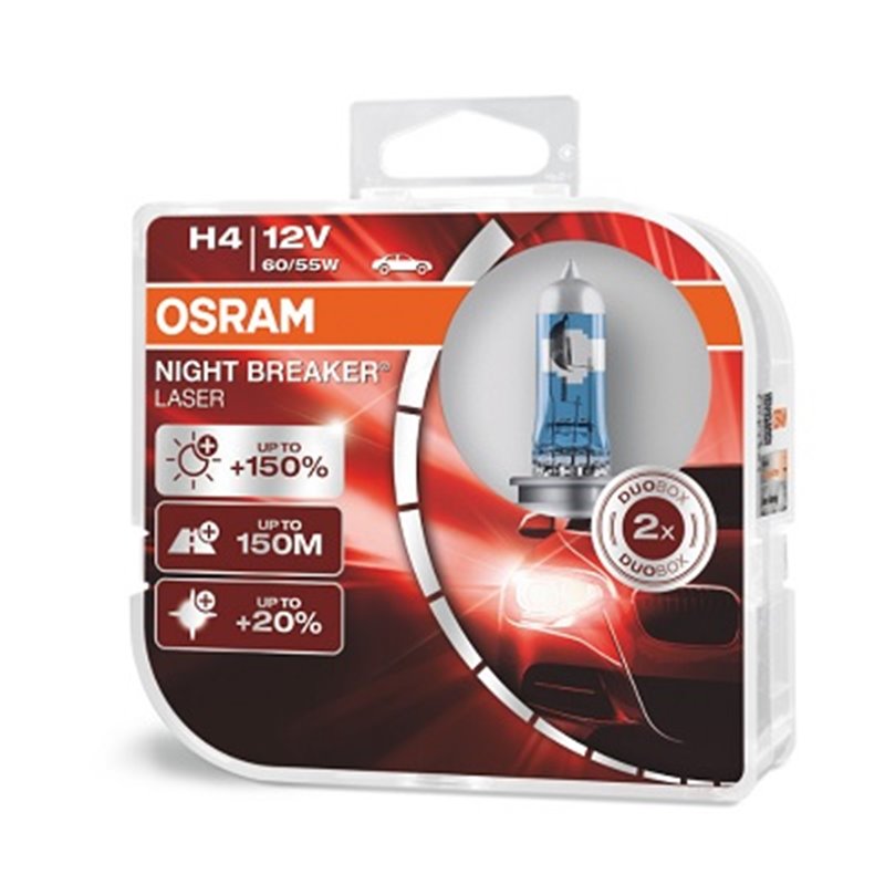 Set 2 Becuri, Osram NIGHT BREAKER LASER DUO BOX+150% H4