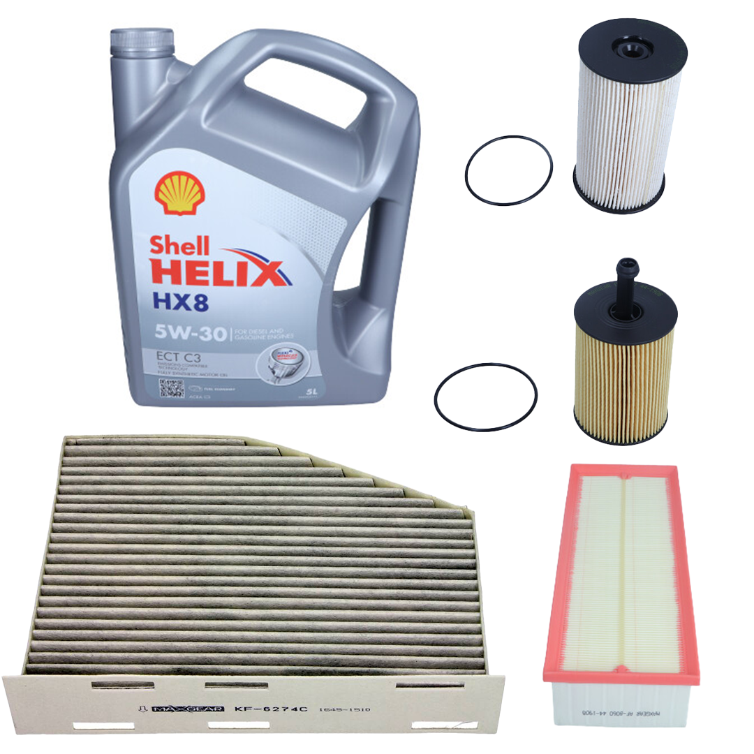 PACHET REVIZIE PASSAT B6 / Filtre MAXGEAR + ULEI SHELL